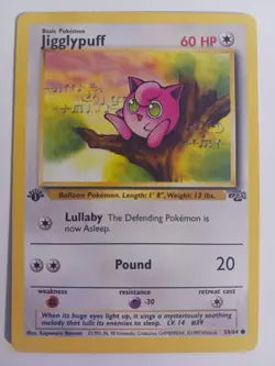 Pokemon TCG Jigglypuff Jungle 54/64 Regular 1st Edition Common - Image 1
