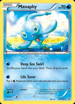 Pokemon Manaphy (56/175) Primal Clash LP HOLO - Image 1