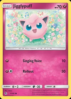 Pokemon Jigglypuff (41/71) Hidden Fates LP REVERSE HOLO - Image 1