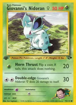 Pokemon Giovanni's Nidoran (75/132) Gym Challenge 1ED LP - Image 1