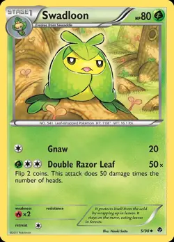Pokemon Swadloon (5/108) Emerging Powers LP REVERSE HOLO - Image 1