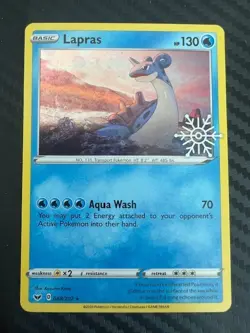 Pokemon TCG Lapras Sword & Shield 048/202 Holiday Calendar Stamp Holo Rare VLP - Image 1