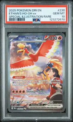 2025 POKEMON DRI EN-DESTINED RIVALS #230 ETHAN'S HO-OH EX PSA 10 - Image 1