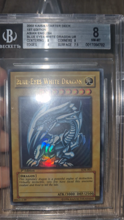 Yu-gi-oh BGS/Beckett SDK-001 Asian english 1st edition Blue eyes white dragon - Image 2