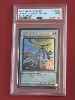 (PSA 9 Mint) Cosmic Quasar Dragon DUNE-EN037 (First Edition) Ultra Rare, YuGiOh! - Image 1