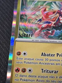 Portuguese Koraidon 091 Prerelease STAFF Sv Scarlet & Violet Promo Cards Holo - Image 2