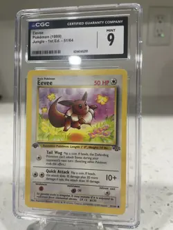 CGC 9 MINT Eevee 1999 Jungle 1st Edition 51/64 Pokemon Card - Image 1