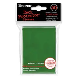 Card Sleeves Solid Color Sleeves Standard Deck Protectors - Green (50) - Image 1
