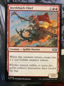 Beetleback Chief NM/M Tarkir Dragonstorm Commander MTG Magic Card Red Goblin - Image 1