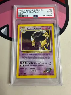 PSA 9 Holo Sabrina's Alakazam 16 Gym Challenge Pokemon Card Slab USA Seller - Image 1
