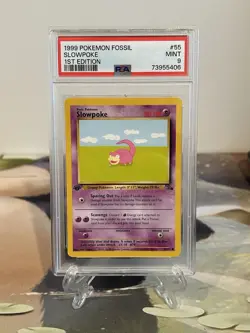 Pokemon Card 1st Edition Slowpoke - Fossil Set No. 55/62 - PSA 9 MINT - Image 1
