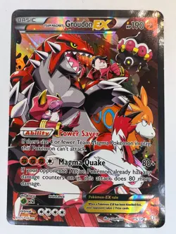 Team Magma's Groudon EX - Double Crisis 15/34 Full Art Holo Pokemon Cards LP - Image 1