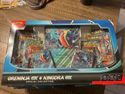 Pokemon Trading Card Game Greninja ex and Kingdra ex Box In Hand- *4 Pack - Image 1