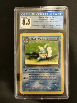 2000 Pokemon 1st Edition Team Rocket Dark WARTORTLE Card 46/82 Cgc 8.5 - Image 1