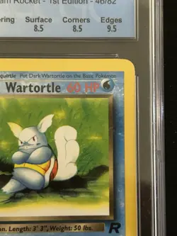 2000 Pokemon 1st Edition Team Rocket Dark WARTORTLE Card 46/82 Cgc 8.5 - Image 3