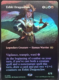 Eshki Dragonclaw #356 Tarkir: Dragonstorm Borderless Foil Rare - Image 1