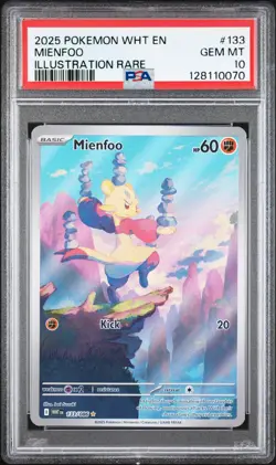 PSA 10 MIENFOO 133/086 WHT EN-WHITE FLARE ILLUSTRATION RARE POKEMON - Image 1