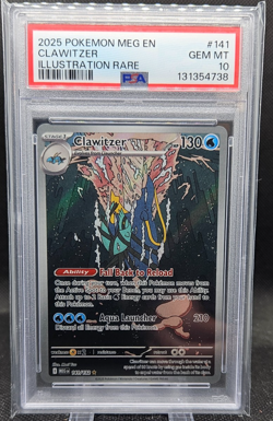 2025 Pokemon Mega Evolution Clawitzer Illustration Rare 141/132 PSA 10 - Image 1
