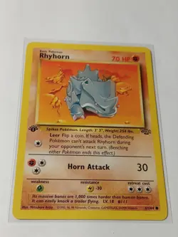 1999 Pokemon Rhyhorn 61/64 Fossil Set First Edition NM (1967) - Image 1