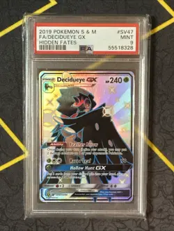 2019 POKEMON SUN & MOON HIDDEN FATES #SV47 FULL ART/DECIDUEYE GX PSA 9 - Image 1
