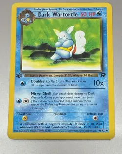 POKEMON TCG DARK WARTORTLE 1ST EDITION 46/82 TEAM ROCKET UNCOMMON V LIGHT PLAY - Image 1