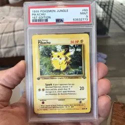 1999 Pokemon 1st Edition Jungle Pikachu 60/64 PSA 9 - Image 1