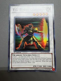 Yu-Gi-Oh! T.G. Power Gladiator Super Rare 1st Edition EXVC-EN041 LP - Image 1