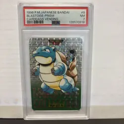 1996 Pocket Monsters Carddass Blastoise Prism PSA 7 Green Card Near Mint - Image 1