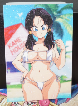 Videl Dragon Ball Z DBZ Sexy Bikini Swimsuit Textured Waifu Custom Card - Image 1