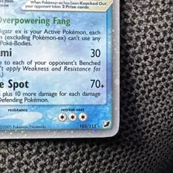 2005 FERALIGATR EX HOLO POKEMON CARD EX UNSEEN FORCES 103/115 NM - Image 5