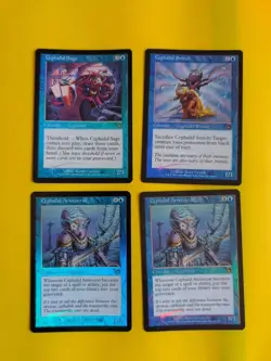 MTG 4 Card. Foil. Torment. Cephalid Aritocrat x2, Cephalid Sage, Cephalid Snitch - Image 1