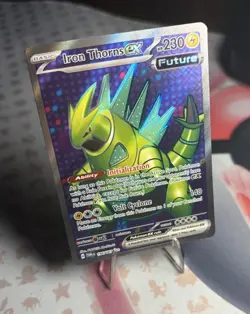 Pokemon TCG Iron Thorns EX Twilight Masquerade Ultra Rare Full Art Card 196/167 - Image 1