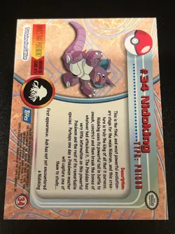 Pokemon Card Nidoking #34 TOPPS Series 1 Blue Logo Non-Holo (5:6) - Image 2