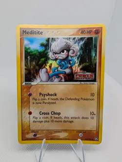 Pokemon TCG - Meditite 55/108 EX Power Keepers Stamped Holo Card - LP - Image 1