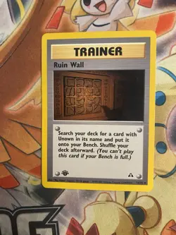 Pokemon Neo Discovery Ruin Wall 74/75 Near Mint 1st Edition Trainer Card! WOTC - Image 1