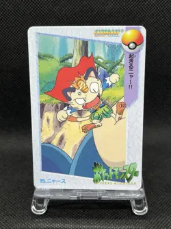 15 Meowth Snorlax Carddass Anime Collection 1998 Pokemon Card Japanese - Image 1