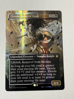 Elenda, Saint of Dusk (Borderless) (Mana Foil) Foundations Foil - Image 1