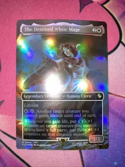 The Destined White Mage 444 Borderless Foil Commander Final Fantasy Rare MTG FIC - Image 2
