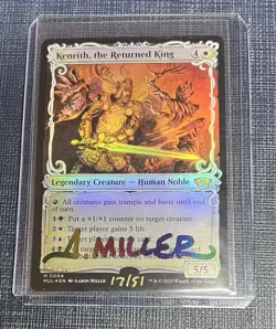 Kenrith, The Returned King Rare MTG Foil Artist Proof Signed Aaron Miller - Image 1