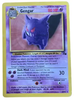 Gengar 20/62 - Fossil - Moderately/Heavily Played Pokemon TCG - Image 1
