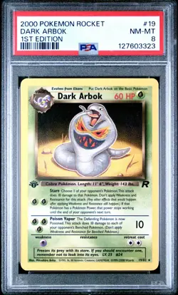 DARK ARBOK Pokemon Team Rocket 1st Edition 19/82 - PSA 8 -323 - Image 1