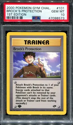 PSA 10 Pokemon 2000 1st Ed Gym Challenge Brock's Protection Resistance Gym - Image 1