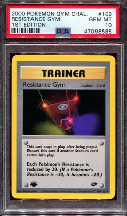 PSA 10 Pokemon 2000 1st Ed Gym Challenge Brock's Protection Resistance Gym - Image 3