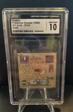 1999 Amada Pokemon Japanese Super DX Gold Stickers Dodrio #D143 Grade 10 - Image 1