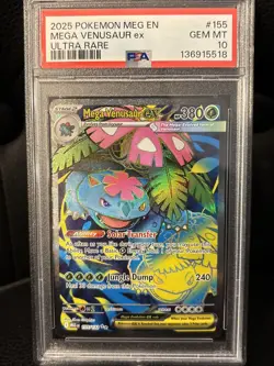 2025 POKEMON MEG EN-MEGA EVOLUTION ULTRA RARE #155 MEGA VENUSAUR EX PSA 10 - Image 1