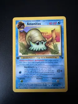 Pokemon Karte Amonitas 1. Edition 52/62 Deutsch - Image 1