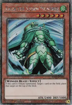 Yugioh Raiza the Storm Monarch RA03-EN180 - Platinum Secret Rare - Image 1