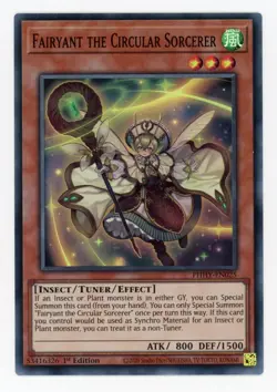 Yugioh Fairyant The Circular Sorcerer PHHY-EN025 Super rare 1st Edition NM x3 Pl - Image 1
