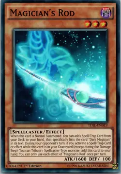 Yugioh Magician's Rod TDIL-EN019 1st Edition Super Rare NM - Image 1