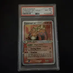 PSA 8 NM MT Pokemon 2005 Camerupt ex 92/106 EX Emerald Holo Card TCG - Image 3